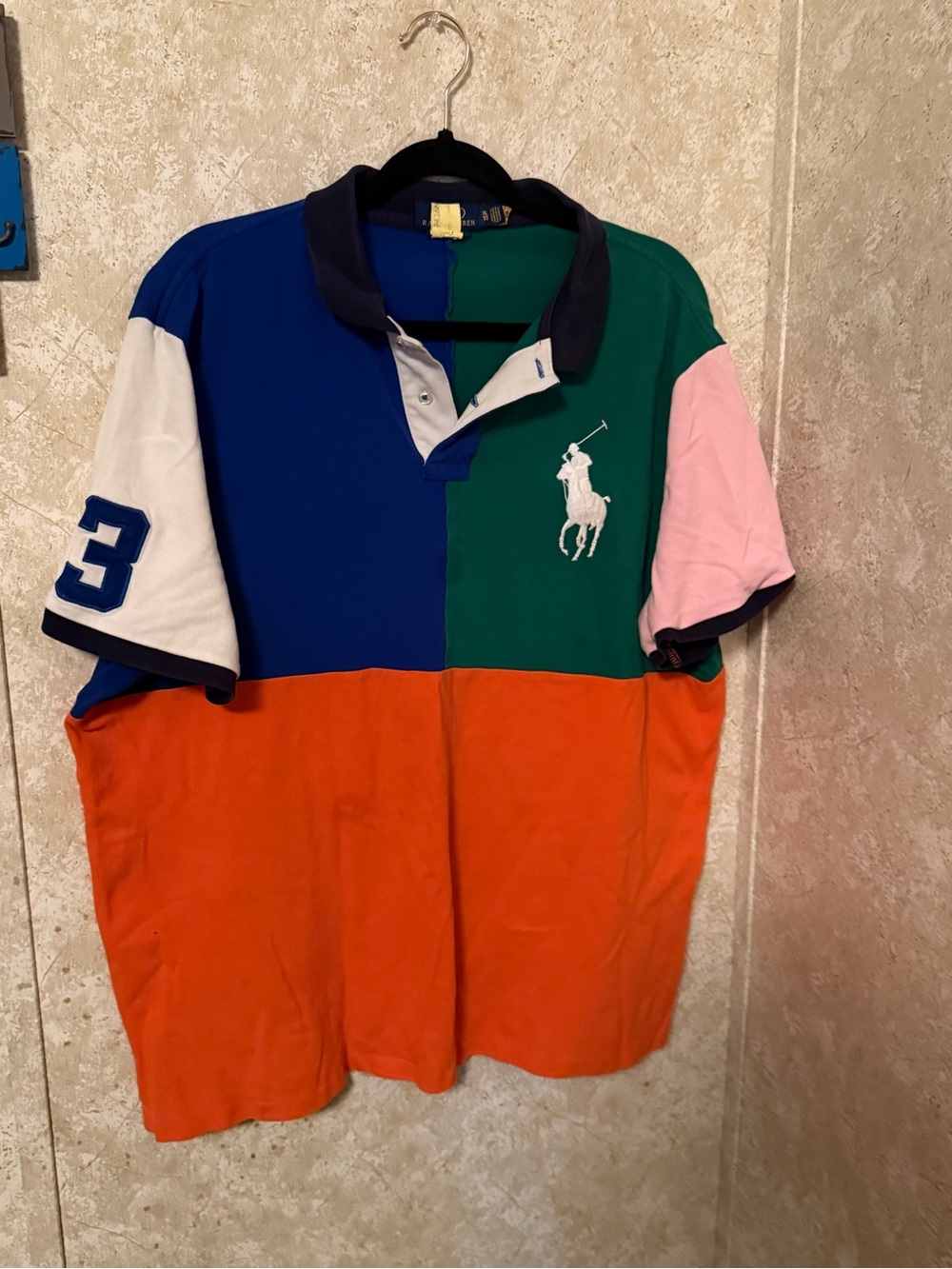 Ralph Lauren Colorblock Polo — Blue, Green, Orange, Pink, White